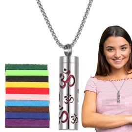 Oil Diffuser Necklace - Oil Necklace for Women | Stainless Steel Perfume Necklace Locket Pendant | Aromatherapy Pendant Necklace for Calming and Relaxation, Aromatherapy Jewelry Includes Diffuser Pads