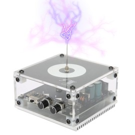 Annadue Music Coil Arc Touchable Wireless Transmission Black Plasma Speaker with Light, Wireless Transmission Experiment Desktop Toy Model for Teaching Equipment