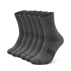 PAPLUS Compression Running Sock for Men and Women 3 Pairs, Cushioned Athletic Crew Socks with Arch Support