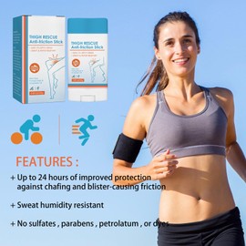 Anti Chafe Stick - Useful Anti-Chafing Balm - Thigh Rescue Anti-Friction Cream - Waterproof Running Chafe Stick - Foot Blister Gel Balm for Heel, Lower Arm, Thigh Legs, Skin Protection