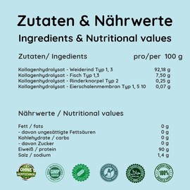 INTEROSA Collagen Powder 500 g - Collagen Peptide Type 1 2 3 5 10 - Premium Collagen Complex Tasteless - Hydrolysate Protein Super Soluble