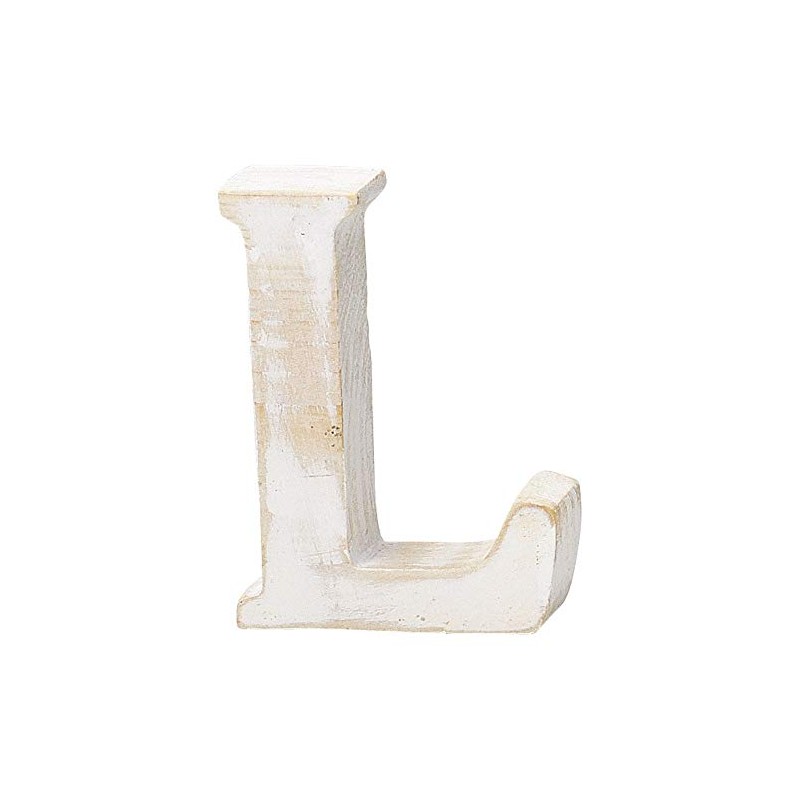 PASEO Wall Decor Wooden Alphabet L WF-35WH-L White Approx. 3.5