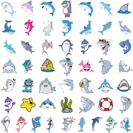 100Pcs Shark Stickers Cool Shark Fishs Sticker Vinyl Waterproof Stickers for Teens Adults Decals for Loptop Water Bottles Skateboard Phone (Shark01)