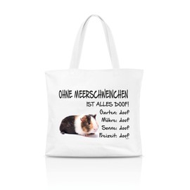 AdriLeo Shopping Bag Without Guinea Pigs, Everything Is Doof!, White with photographic print
