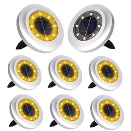 Solar Lights Outdoor Garden,8 Pack Solar Ground Lights,Waterproof Solar Garden Lights for Lawn Pathway Yard Landscape Walkway(Warm White)