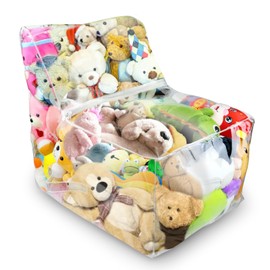 Children's Plush Toy Storage, Children's Toddler Chair 60 x 45 x 60 cm, Soft Child Safe Seat, Playroom Sofa, Filled Animal Bean Bag Storage, Ergonomically Designed Bean Bag Chair