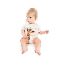 Funky Junque Unisex Baby Short Sleeve Onesies Bodysuits Cute Graphic Design Baby Essentials, Colorful Giraffe, S - 0-6 Months