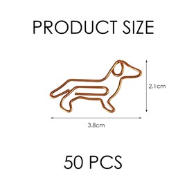 50 Pieces of Dachshund Paper Clips, Creative Paper Clips, Fun and Cute Paper Clips, Metal Animal Paper Clips