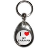 BadgeBeast.co.uk I Love Heart My Caravan - Chrome Tear Drop