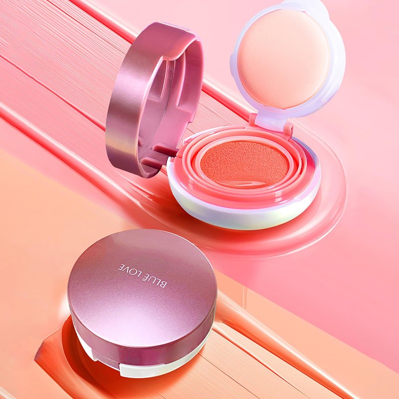 BLUE LOVE Air Cushion Liquid Blush for Cheeks with Mirror,