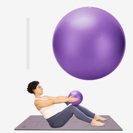 25cm Mini Small Yoga Pilates Balls for Exercise Adults Gym Soft Core Balance Fitness Training Stability Balls(9.8 Inch), with Inflation Tool