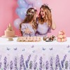 Juweked 3Pcs Lavender Tablecloth Rectangle Purple Plastic Table Cloths Butterfly