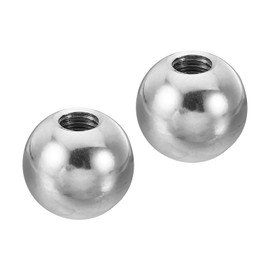 PATIKIL Nuts Button 2 Pack M6 Internal Thread 16 mm AD 304 Stainless Steel Round Ball Screw Cap Cover for Lighting Furniture DIY Decoration Silver