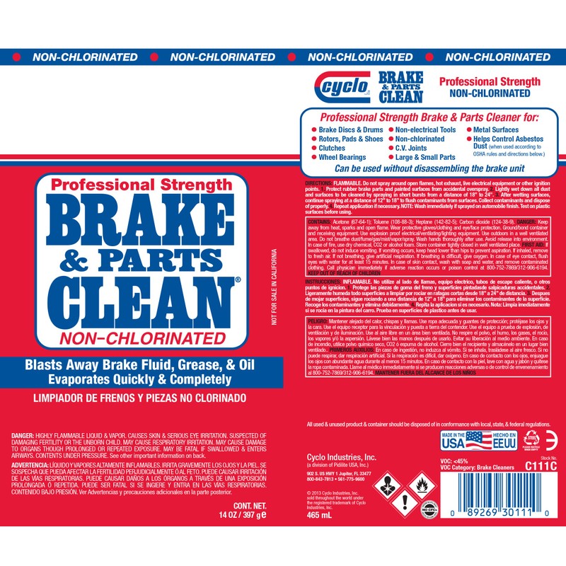 Cyclo - Brake & Parts Clean Nonchlorinated