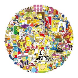 Simpsons 100 Calcomanias Stickers Contra Agua Tv Serie