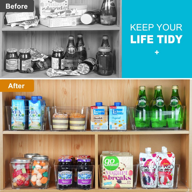 Heyuzb Pantry Organizers and Storage, 12 Pack Clear Plastic Storage