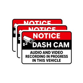 Dash Cam Sticker Set - Durable Vinyl Waterproof Stickers for Cars, Laptops and Water Bottles, Fun and Eye-Catching Decals for Adults and Teens (3PCS, 3”)