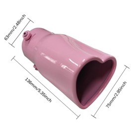 Heart Exhaust Tip 2.5 Inch Inlet, Universal Car Exhaust Tips, Stainless Steel Muffler Tip, Adjustable Heart Shaped Car Thickened Pipe(Straight, Pink)