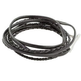 NOVICA Artisan Handmade Leather Wrap Bracelet Black Braided from Guatemala Silver Plated No Stone [37 in W x 0.3 in H Fits Wrist Size 8 in L] ' Elegant Style'