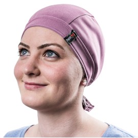 hairtex Stable hat with straps, reliably protects against odours, waterproof material, dirt-resistant, breathable, lilac