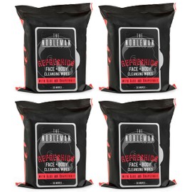 The Nobleman The Nobleman Face + Body Cleansing Wipes: Refreshing - with Aloe & Eucalyptus - 120 TOTAL WIPES (30ct x 4) - Travel-Friendly, Skin-Nourishing, All-in-One Wipes for Men & Women