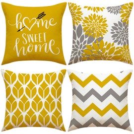 CLVEDU 4Pack Pillow Covers 18x18In Throw Pillow Case Cushion Covers Colorful Printed Throw Pillow Covers, Pillow Case Cushion for Home Couch Sofa Decorative, Gifts 45x45cm(Style52)