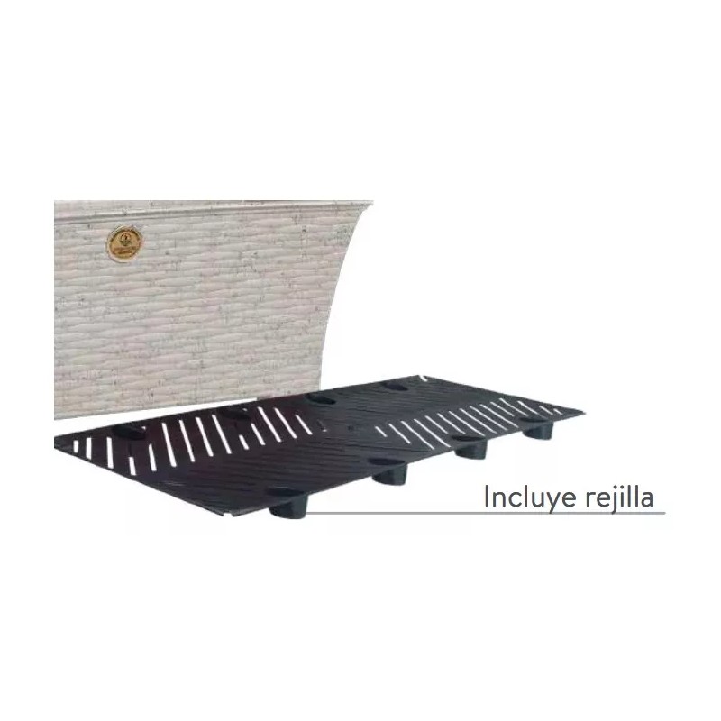 Ardilla Maceta Rectangular Plástico Tipo Rattan Blanco Cantera 45 Cm