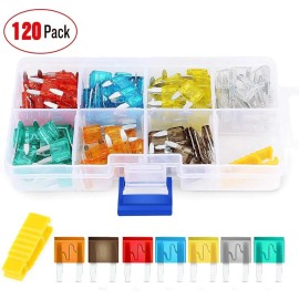Nilight 120Pcs Mini Blade Fuse and 10Pcs Add-A-Circuit Fuse Holder