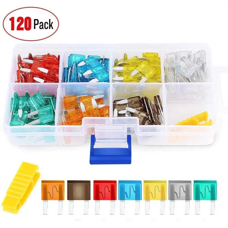 Nilight 120Pcs Mini Blade Fuse and 10Pcs Add-A-Circuit Fuse Holder