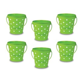 Teacher Created Resources Buckets Set, Set of 6, Lime Polka Dots (TCR6058)