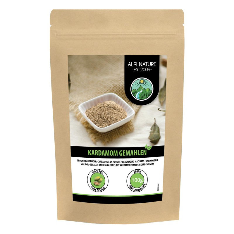 Ground Cardamom (100g, 3.5oz), Cardamom Powder 100% Natural, Without additives,
