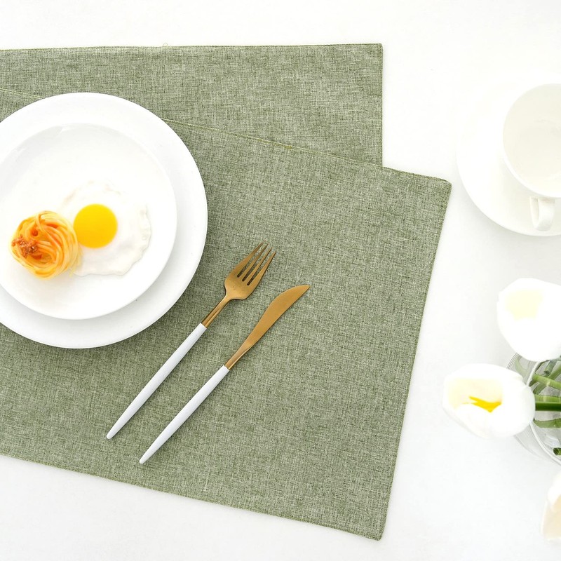 AOKSUNOVA Cloth Placemats Set of 4 Farmhouse Linen Table Mats