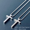 vicima Stainless Steel Lord's Prayer Cross Necklace for Men &