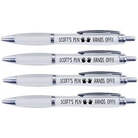 Scott's Pen Hands Off!!, 4 Printed PENS for Scott