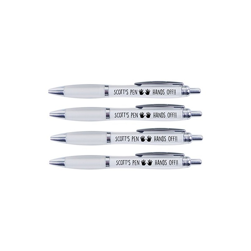 Scott's Pen Hands Off!!, 4 Printed PENS for Scott