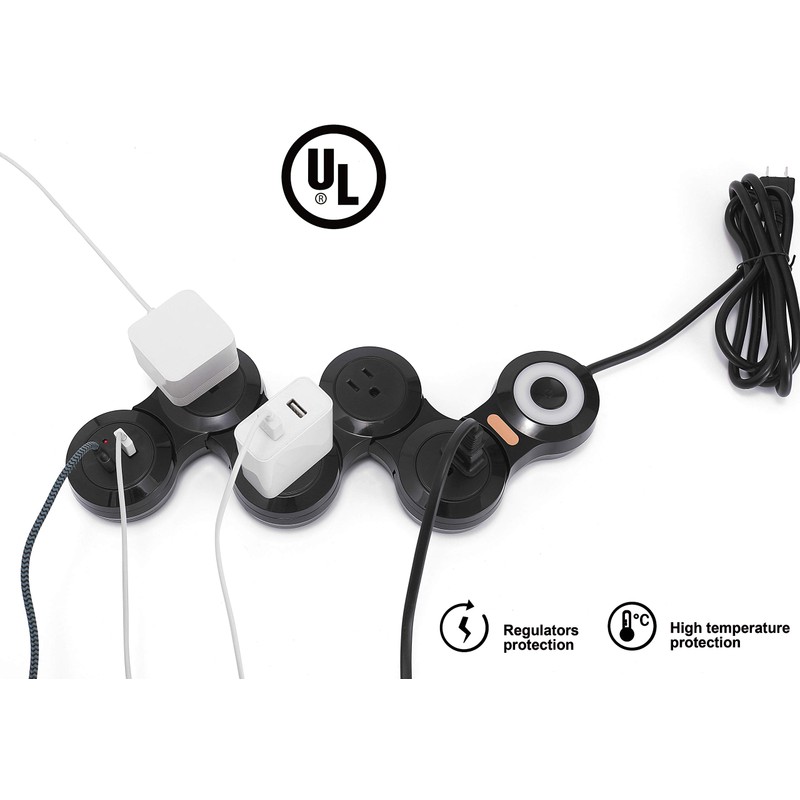 Flexible Surge Protector Power Strip, 6 Feet Long Cord 4