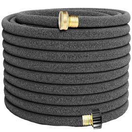 Soaker Hose, 1/2" x 50 FT Round Rubber Garden Soaker Hose, Heavy Duty Water Seeper Soaker Hoses for Foundation Watering, Garden Beds, Garden, Lawn and Plants