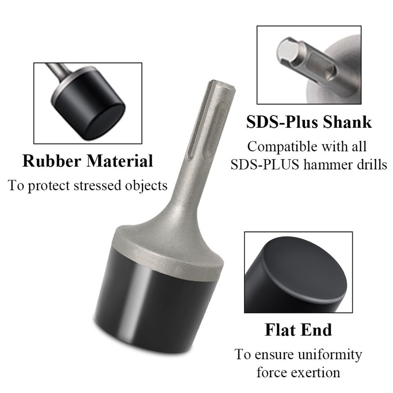 Rubber Hammer with SDS Plus Handle, Electric Hammer for Tiler,