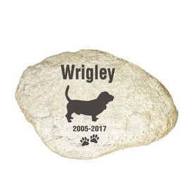 GiftsForYouNow Engraved Dog Memorial Garden Stone, Basset Hound