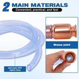 Wadoy 3/4" Siphon Hose, 6FT Shaker Siphon Pump for Gasoline/Gas/Fuel/Water Transfer, Upgrade Multi-Purpose Self Priming Siphon Hose