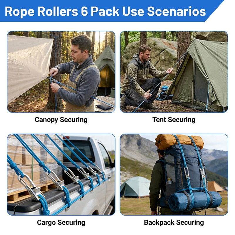 Rope Tightening Tool & Tensioner, 8 Pack Stainless Steel Cord