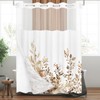 Tititex No Hooks Snap in Liner Tan Eucalyptus Leaves Shower