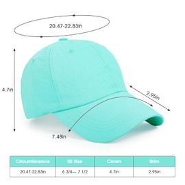 Geyanuo Unisex Running Baseball Hat Waterproof Outdoor Sun Protection Hat Thin Cool Lightqweight Quick Drying Cap for Women and Men, # Lightgreen, One Size