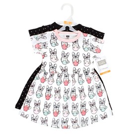 Hudson Baby Baby Girls Cotton Dresses, Bonjour, 4 Toddler