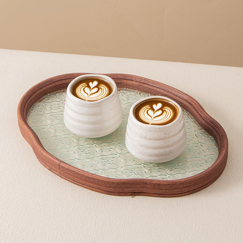 YumiPLUS 4pcs Ceramic Tea Cup Set – 160ml 5.4OZ Porcelain