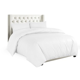 Plain Duvet Cover With Pillow Case Non Iron Percale Quilt Cover Bedding Bedroom Set (Single, White)