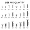 Rrina 440Pcs 304 Stainless Steel Slotted Spring Pin Assortment Kit,