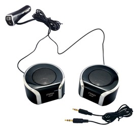 Tsuchiya Yac TP-196 Car Supplies, Twin Separate, Clear Sound Speaker, USB 2.4A, DC 12V, Black