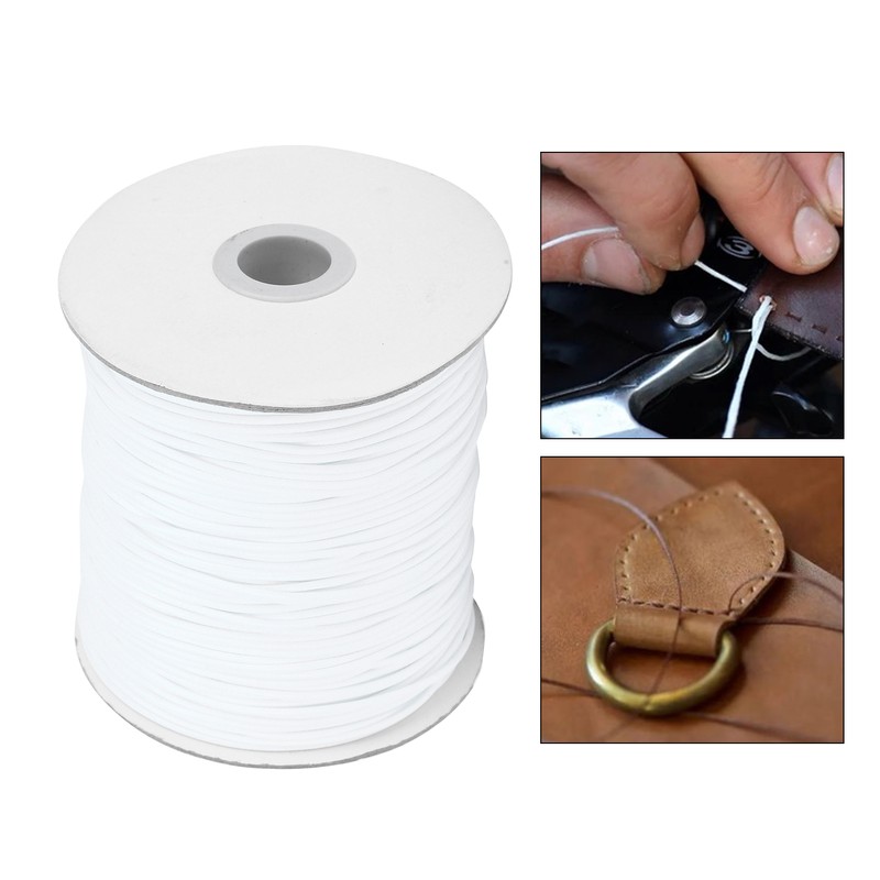 Wax Cord Round Environmental Protection for Leather Sewing HandKnitting Necklace(White