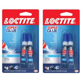 Loctite Super Glue Gel Tube, Clear Superglue for Plastic, Wood, Metal, Crafts, & Repair, Cyanoacrylate Adhesive Instant Glue, Quick Dry - 0.07 fl oz Bottles, Pack of 2